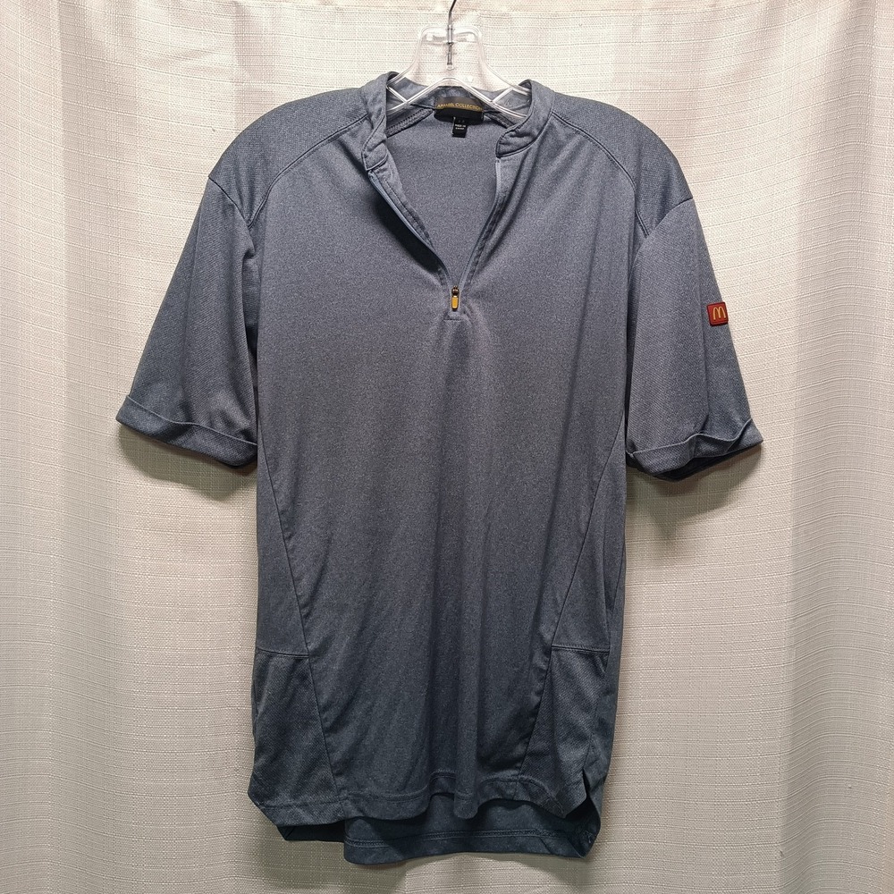 McDonald's Apparel Collection Shirt Mens S-R 1/4-Zip Employee Uniform Heart Logo